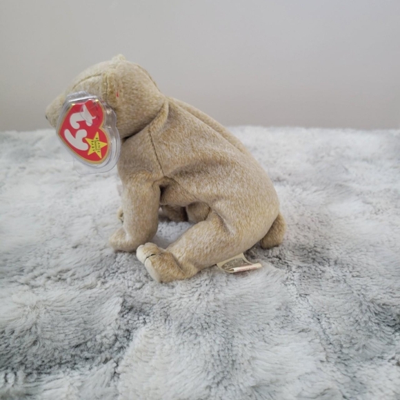 Retired Vintage 90s Ty Beanie Baby Almond The Bear - Picture 2 of 7